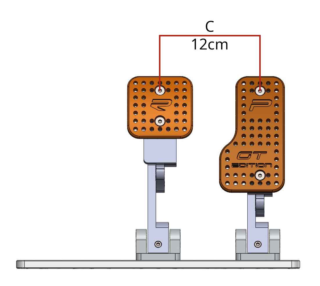 Gray 2P SRP Sim Racing Pedals Assambly Option C