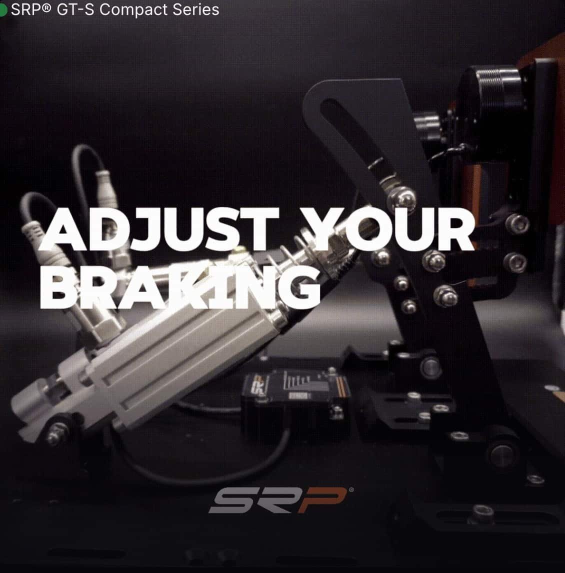SRP GT-R pneumatic sim racing pedals — adjustable brake hardness